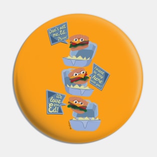 Talking Burger Trio Pin