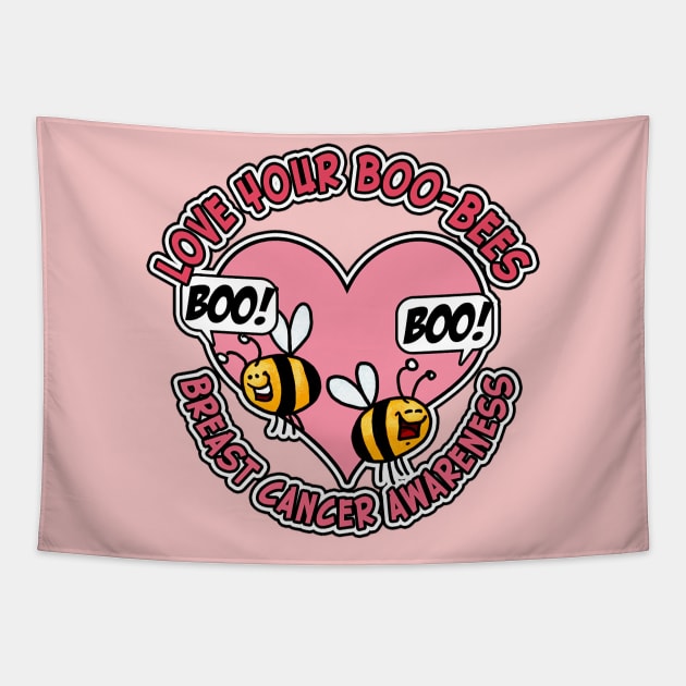 Love Your Boo-Bees (Breast Cancer Awareness) Tapestry by Corrie Kuipers