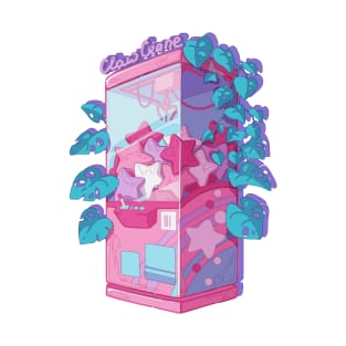 The kawaii claw machine with purple background T-Shirt