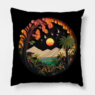 Tropical Quilling Art Pillow