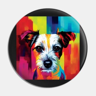 Jack Russell Terrier Dog In Abstract Colours Pin