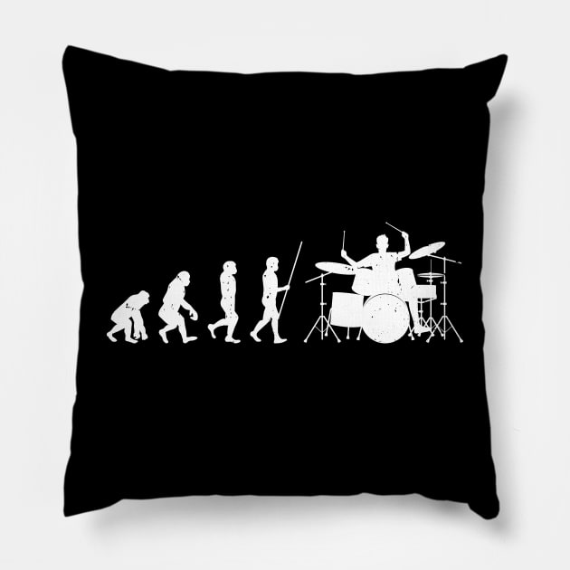 Funny Drummer Evolution Drumming Lover Drum Pillow by Wakzs3Arts