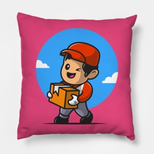 Courier Shipping Package Cartoon Pillow