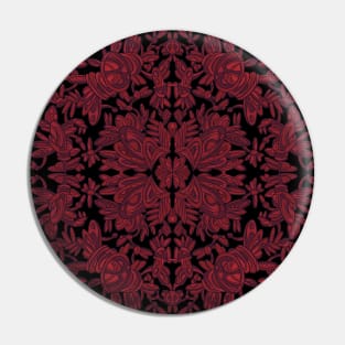 A symmetrical curvy lined design in stained glass red coloring Pin