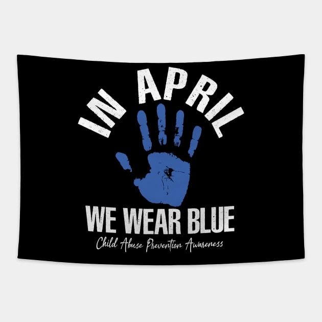 In April we wear blue for child abuse prevention awareness Tapestry by Uniqueify