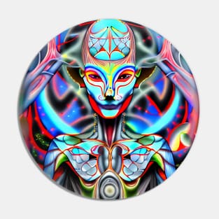 Techno-Shaman (23) - Trippy Psychedelic Art Pin