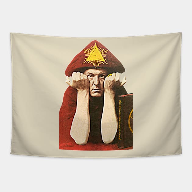 Aleister Crowley // Vintage Occult Paganism Fan Art Tapestry by darklordpug
