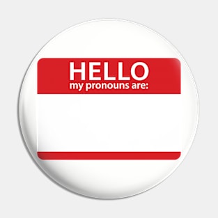 HELLO Pronouns Pin