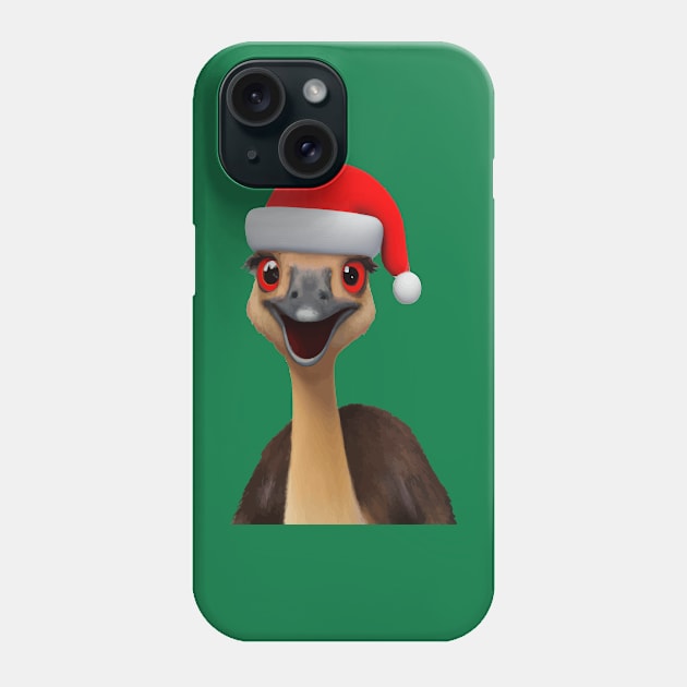 Santas Aussie Helper - Cute Christmas Emu Phone Case by taiche