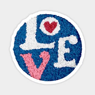 Love - Melted Plastic Popcorn art Magnet