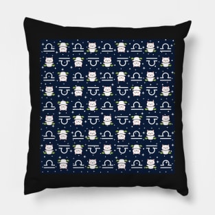 Libra Zodiac Cat Pattern Pillow