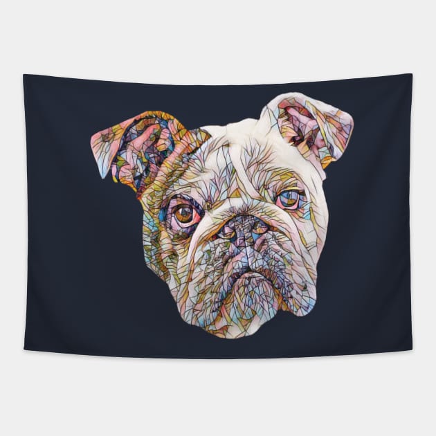 British Bulldog Color Splash Tapestry by DoggyStyles