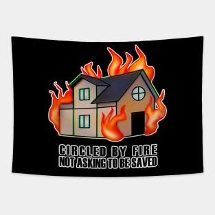 Burning house Tapestry