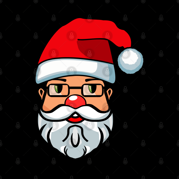 Christmas Santa Claus Face Xmas Cartoon by JaussZ