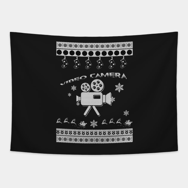 Merry Christmas VIDEO CAMERA Tapestry by bryanwilly