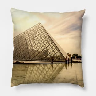 Sun Sets Over the Louvre Pillow