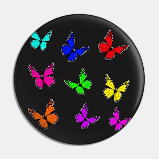 Rainbow Neon Butterflies Pin