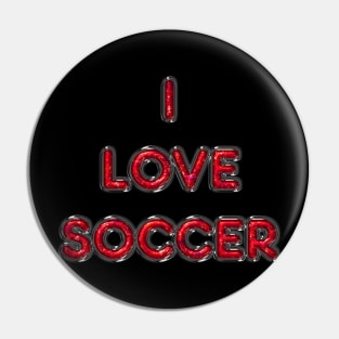 I Love Soccer - Red Pin