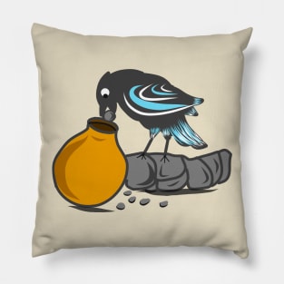 Crow and the pot Pillow