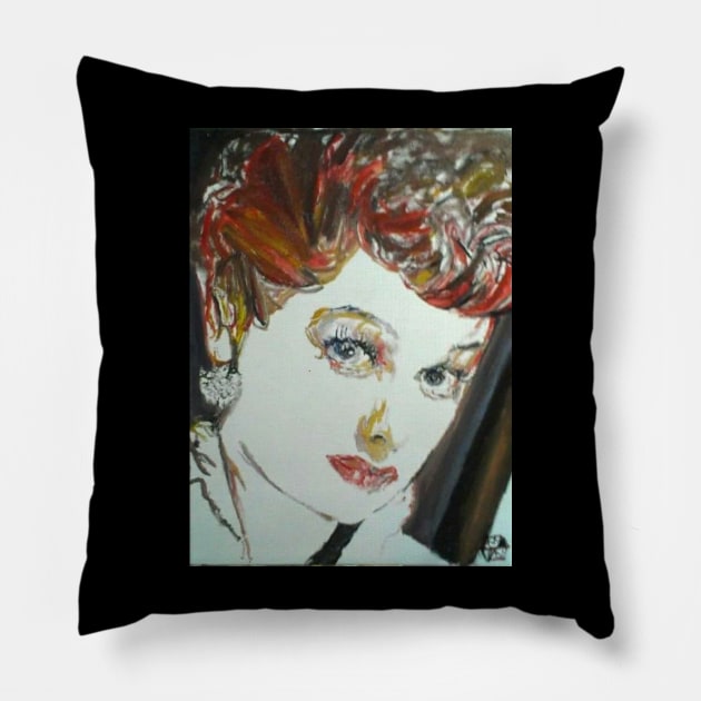 Lucille ball Pillow by Mike Nesloney Art