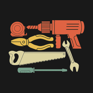 Construction site tool hammer craftsman vintage T-Shirt