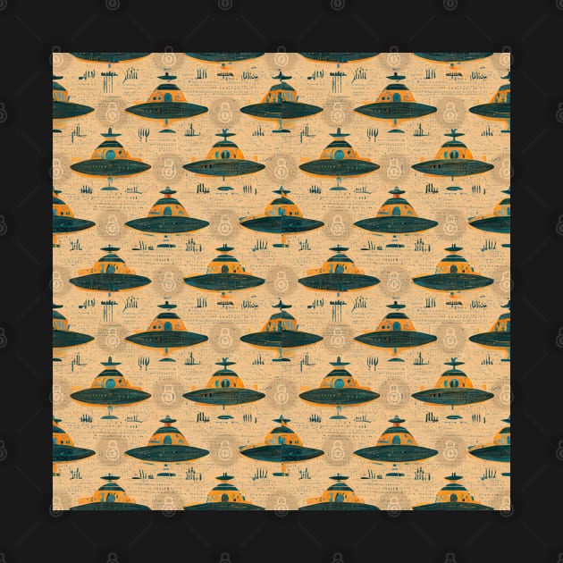 Alien hieroglyphs seamless pattern by Riverside-Moon