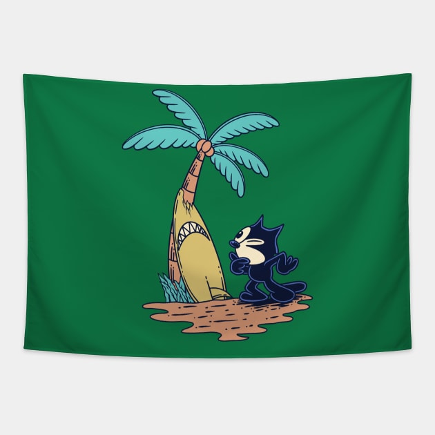 Felix surfboard tropical summer Tapestry by jmaharart