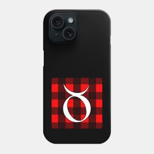 Taurus Zodiac Horoscope Buffalo Plaid Square Monogram Phone Case