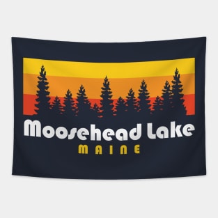 Moosehead Lake Maine Retro Sunset Tapestry