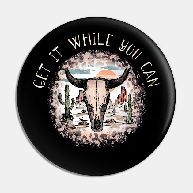 Get It While You Can Cactus Leopard Bull Pin by Maja Wronska