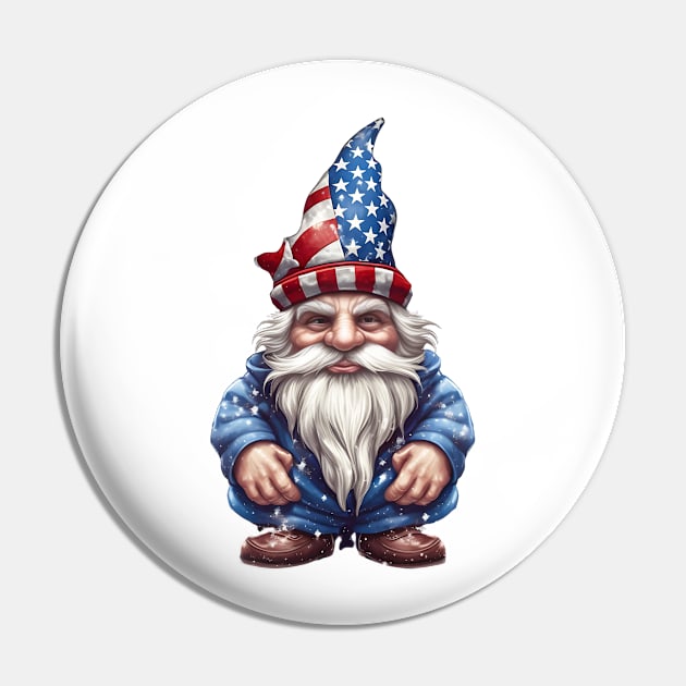 4th of July Gnome #2 Pin by Chromatic Fusion Studio