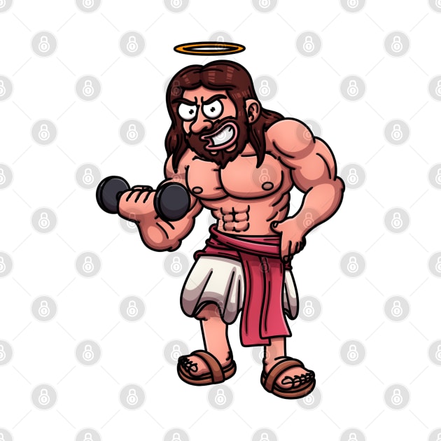 Jesus Working Out by TheMaskedTooner