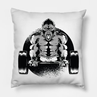 sports gorilla workout gym sticker and t-shirt Pillow