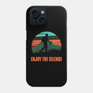 Enjoy the Silence | Retro Hiking Adventure Design for Nature Lovers Phone Case