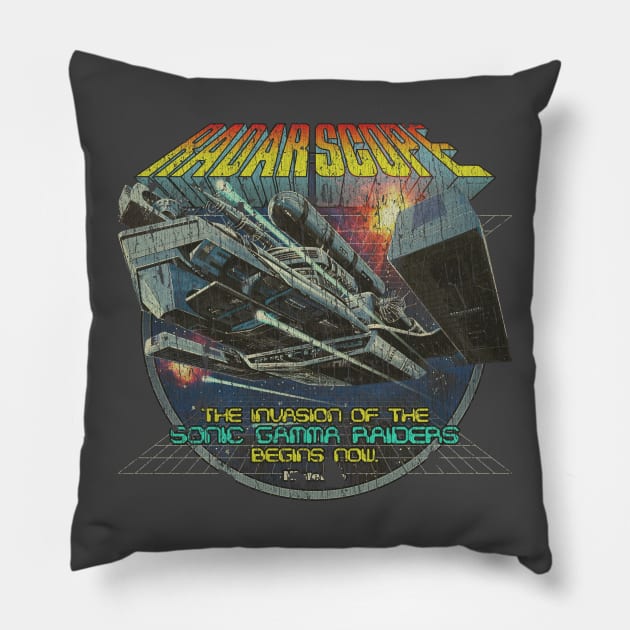 Radar Scope Sonic Gamma Raiders 1980 Pillow by JCD666