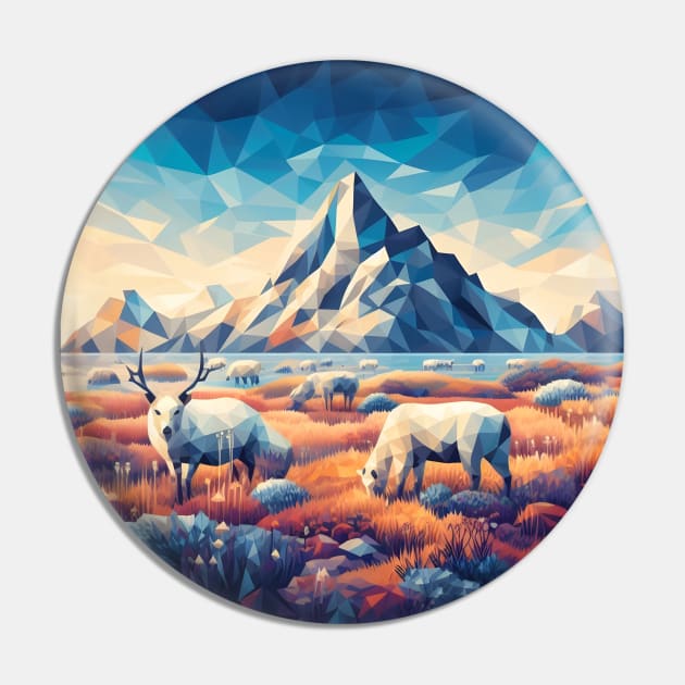 Boreal Tundra and Low Poly Mountain Pin by Antipodal point