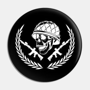 skull with helmet Pin