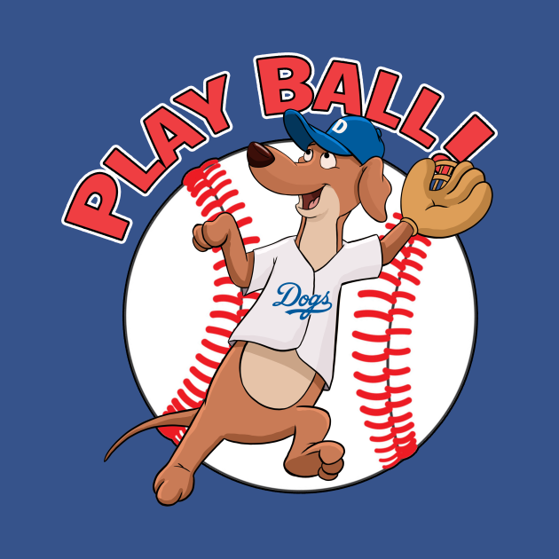 Dodgers Baseball Mascot Dodger Dog Los Angeles Dodgers TShirt