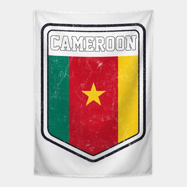 Cameroon // Vintage Look Flag Design Tapestry by DankFutura
