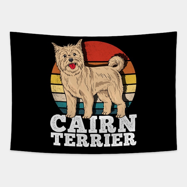 Cairn Terrier Dog Lover Retro Tapestry by KAWAIITEE