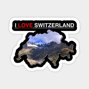 I Love Switzerland Rhone Glacier Mountains Magnet