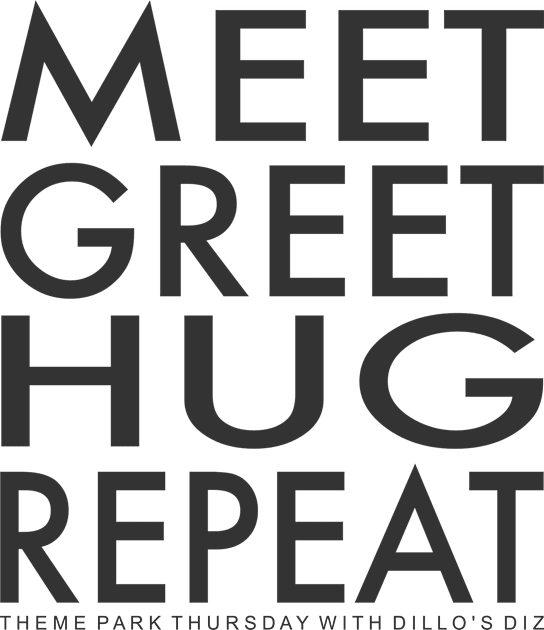 Meet Greet Hug Repeat Kids T-Shirt by Dillo’s Diz