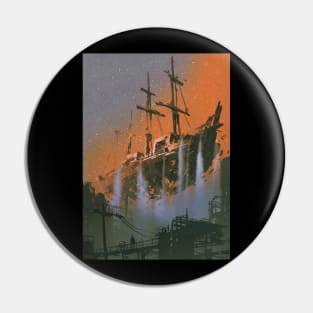 The wrecked pirate ship Pin