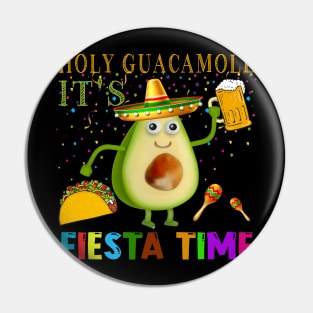 Cinco de Mayo Taco Holy Guacamole It_s Fiesta Time Sombrero Pin