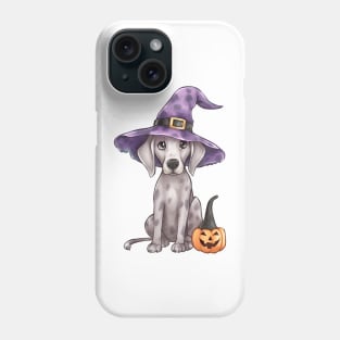 Watercolor Great Dane Dog in Witch Hat Phone Case