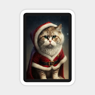 Cute Cat portrait Christmas vibes Magnet