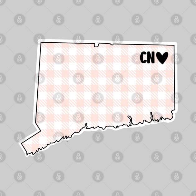 USA States: Connecticut (pink plaid) by LetsOverThinkIt