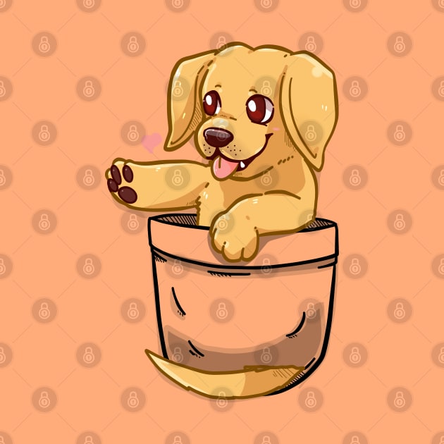 Pocket Cute Golden Labrador Dog by TechraPockets