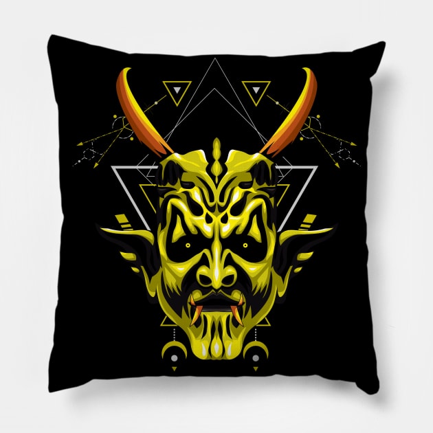 oni mask devil Pillow by SHINIGAMII