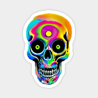 "Vibrant Delight: A Creative and Novel Colorful Skull Design" Magnet